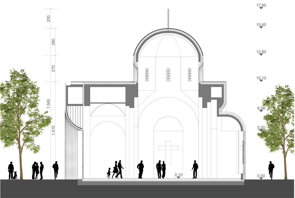 Projekat srpske pravoslavne crkve, ©Architects MD - www.architectsmd